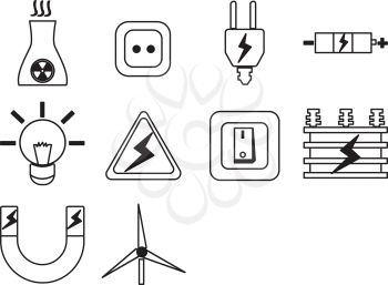 Collection of electric icon vector