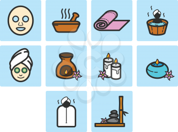 Collection of spa icon vector