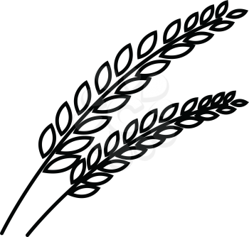 Simple thin line wheat icon vector
