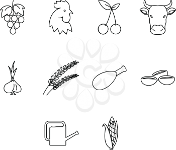 Collection of agriculture icon vector