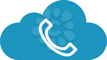 Simple thin line cloud phone icon vector