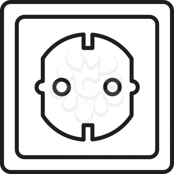 Simple thin line electric socket icon vector