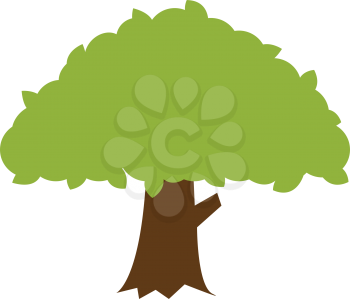 Simple flat color banyan tree icon vector