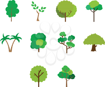 collection of tree icon vector