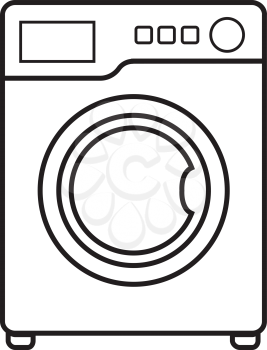 Simple thin line washing machine icon vector