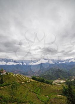 The  Rice field terraces. Sapa Vietnam. Cloudscape