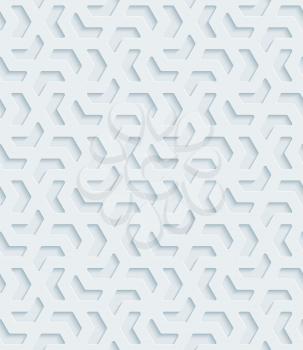 White perforated paper with cut out effect. Abstract 3d seamless background. Vector EPS10.