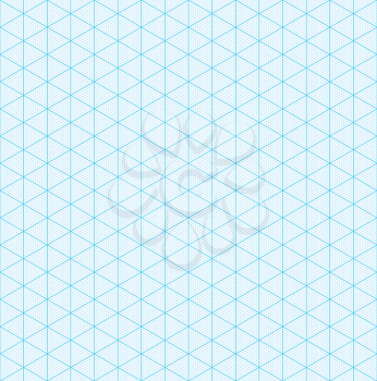 Isometric graph paper for 3D design. Seamless vector pattern.