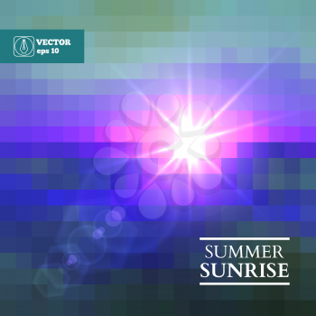 Abstract Colorful Summer Sunrise Background. Vector illustration