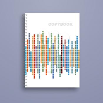 Copybook isolated on blue background. Vector illustration