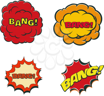 Bang blast flash comics blow isolated on white vector illustration