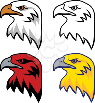 Set of Eagle Heads Mascot Vector Illustration