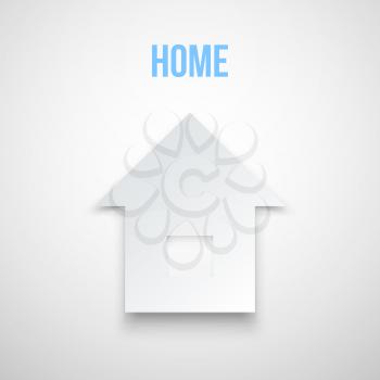 Abstract Paper Home Icon isolated Vector illustration