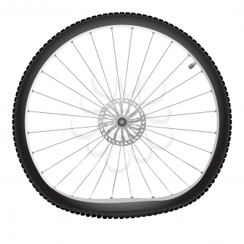 Vector broken bicycle wheel on white background