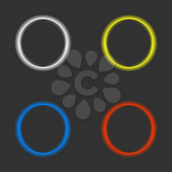 color rings set placed on a black background