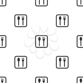 Seamless spoon and fork pattern on a white background