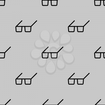 Seamless glasses pattern on a gray background