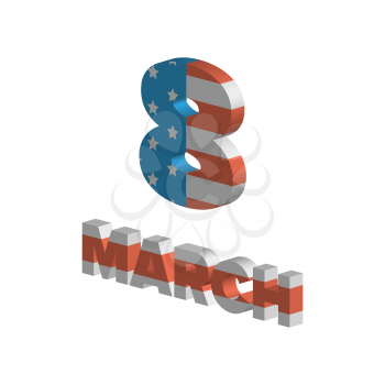 women day design with USA flag texture