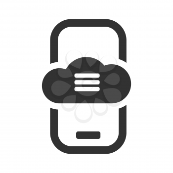 Mobile Cloud Storage Service Icon on white background