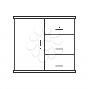 cupboard outline illustration on a white background