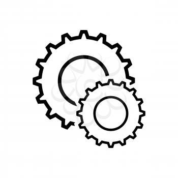 Gears vector icon on a white background