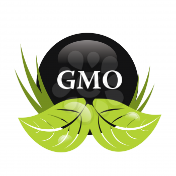 gmo free green and white vector sign logo symbol