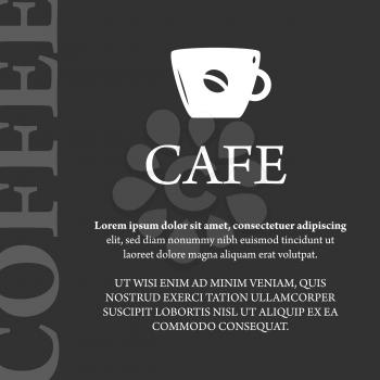 Cafe coffee banner on black background