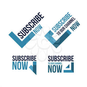 Subscribe arrows set. Vector illustration on the white background