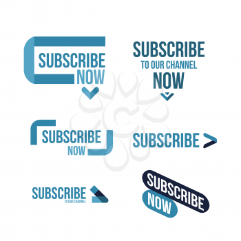 Subscribe arrows set. Vector illustration on the white background