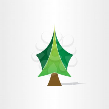 abstract green christmas tree icon design element