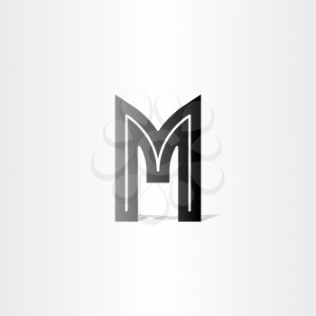 letter m black symbol design element