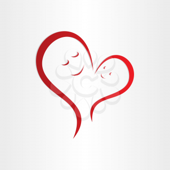 mothers love icon mother and baby heart shape connection
