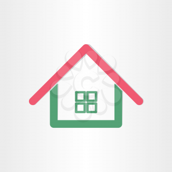 real estate house icon red green home business sing emblem sale