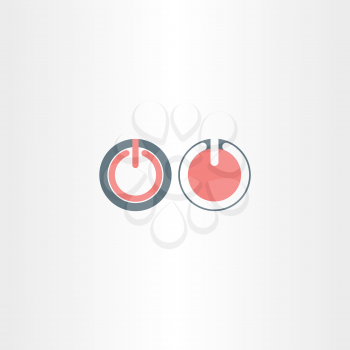 two power start symbols vector icons sign