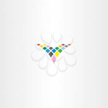 colorful letter v halftone vector icon element design