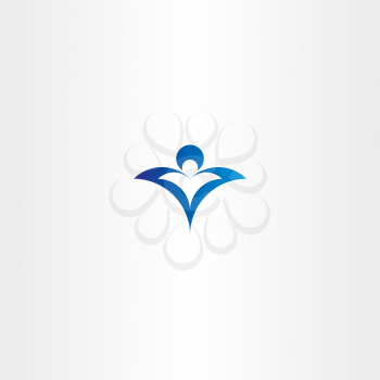 man and child protect blue logo vector icon design