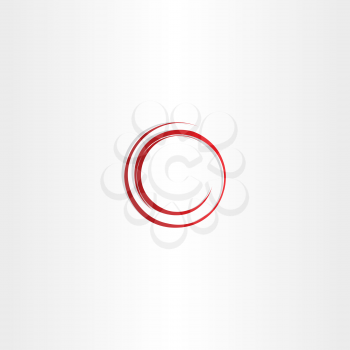 round spiral red circle vector frame design