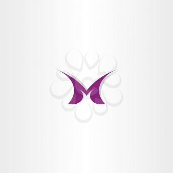 letter m symbol logo vector purple 