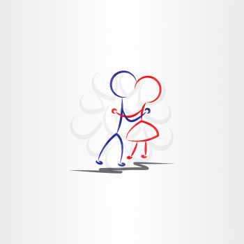 boy and girl hugging in love vector icon