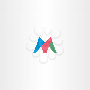 colorful m letter logotype icon symbol design