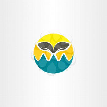 whale icon tail vector symbol design