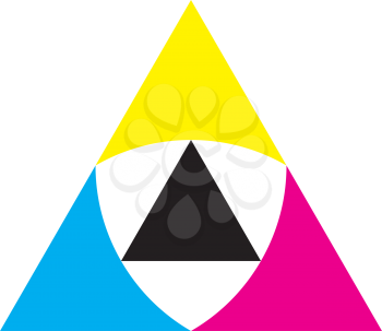 cmyk print logo triangle geometric icon vector