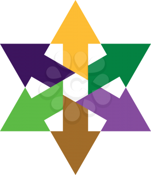 colorful geometric arrows star logo vector icon 