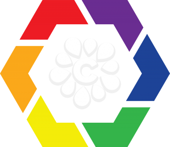 colorful logo hexagon icon vector design element
