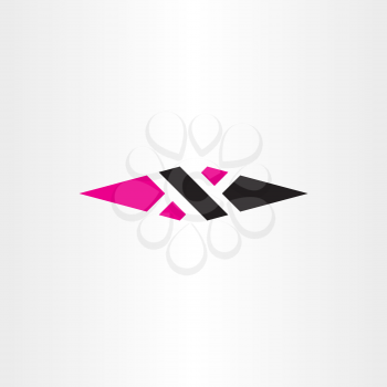 x letter logo black magenta icon element 