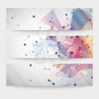 Set of abstract colored backgrounds, triangle design vector illustration.