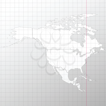 North america in a cage on white background vector.