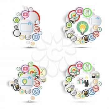 Infographics set with icons for business vector templates.