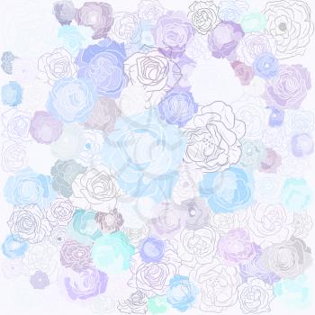 Hand drawn floral doodle background, abstract vector pattern.