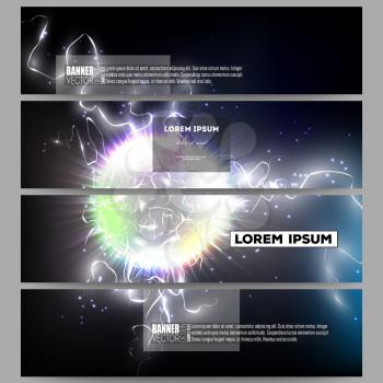 Set of modern vector banners. Electric lighting effect. Magic vector background with lightning. 